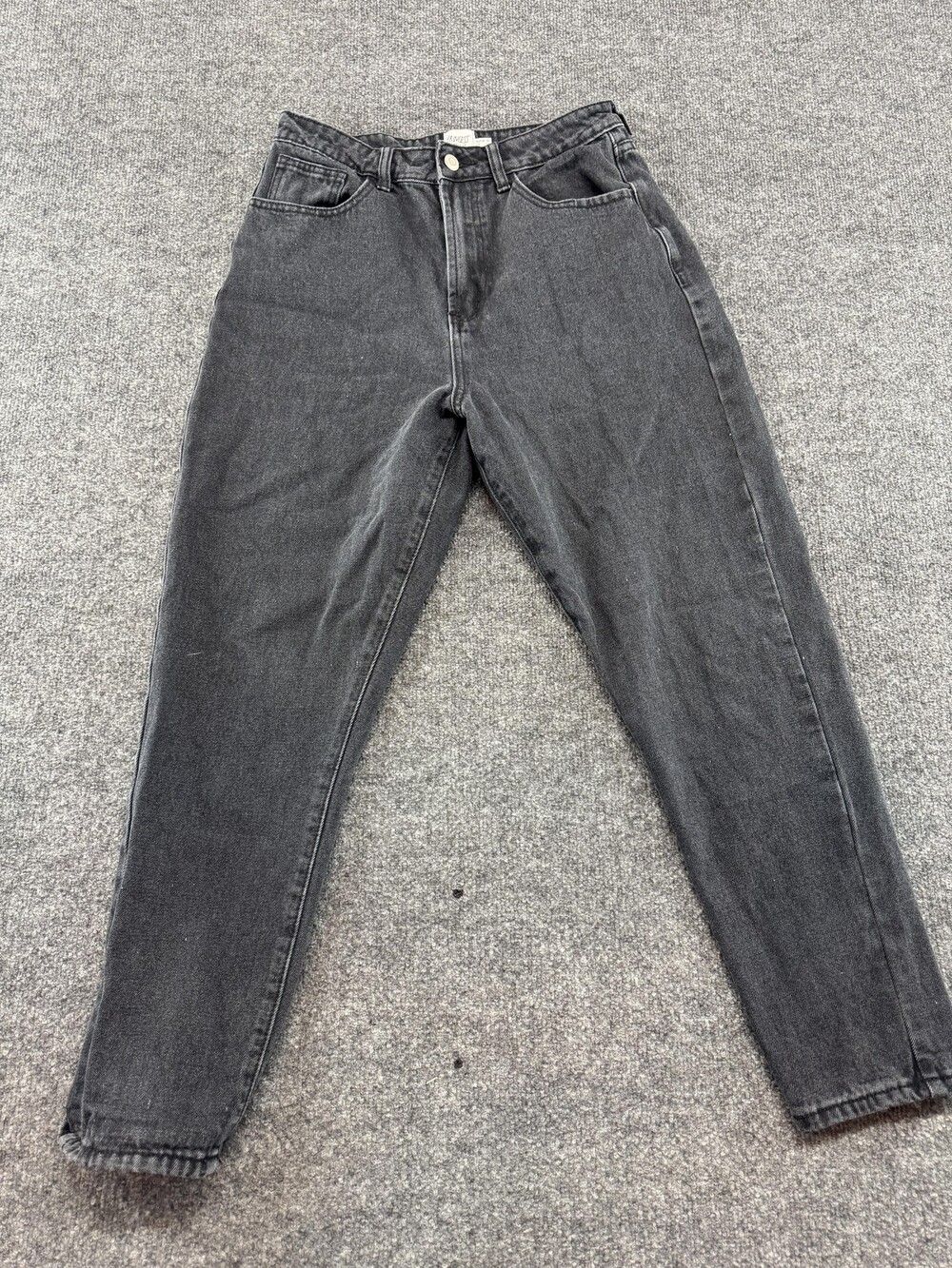 Princess Polly Jeans Womens 10 Gray High Rise Mom Tapered 27 Inseam Denim Pants